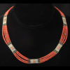 Nepalese  Four Strand Coral Collar Necklace