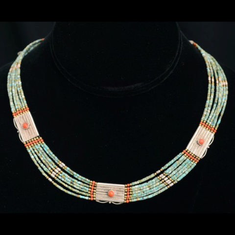 JN2020 | Nepalese Seven Strand Turquoise Collar Necklace