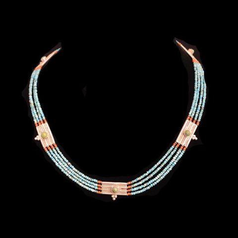 JN2036 | Nepalese Four Strand Turquoise Collar Necklace