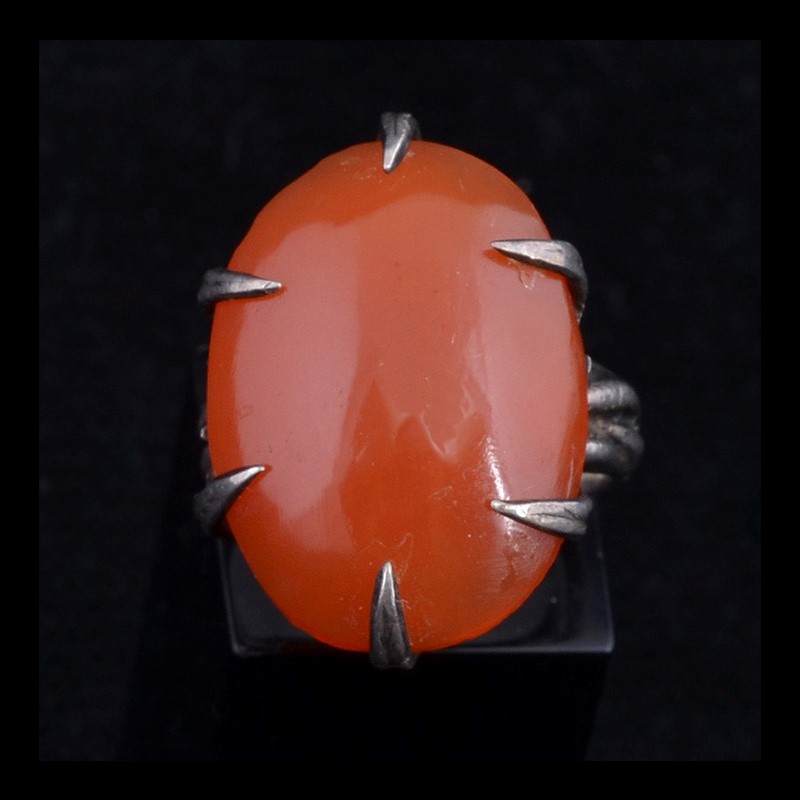 JN3007 | Vintage Chinese Carnelian and Sterling Ring - 00 | JN3007 | Vintage Chinese Carnelian and Sterling Ring - 00