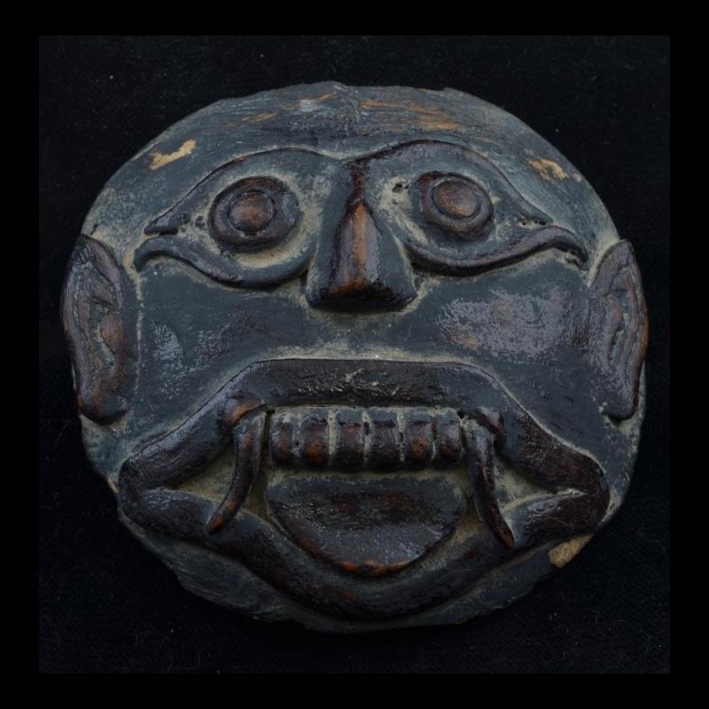 KP8018 | Antique Shan Skull Kapala with Depiction of Rahu - 00 | KP8018 | Antique Shan Skull Kapala with Depiction of Rahu - 00