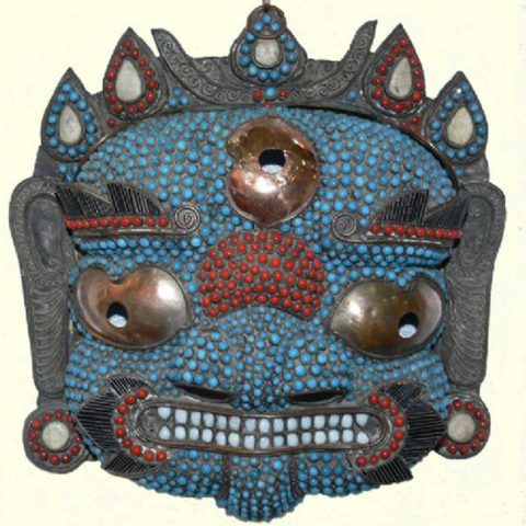 MA212 | Newari Copper Mask, 15inch - 02