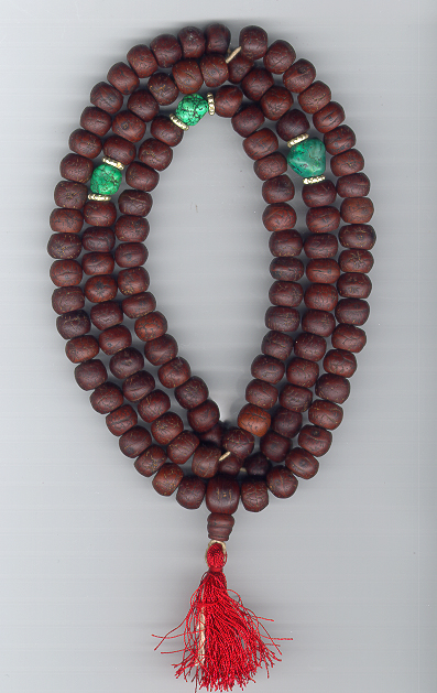 ML118 | Boddhiseed Mala with Turquoise Spacers