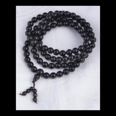 ML308 | Black Coral Mala with 8mm Beads - 00