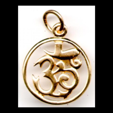 OP16V | Gold Plated Sterling Silver OM in a Circle