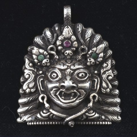 SP181 | Sterling Silver Jogini Pendant with Precious Stones