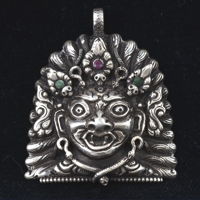 SP181 | Sterling Silver Jogini Pendant with Precious Stones | SP181 | Sterling Silver Jogini Pendant with Precious Stones