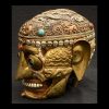 Tantric Human Full Skull Kapala with Brass Covering
