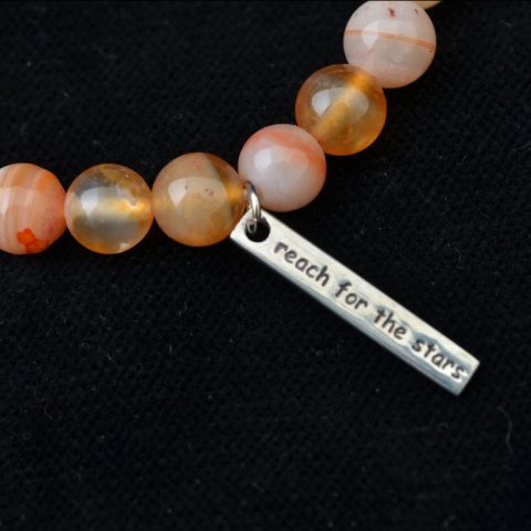 YJ106 | Multi Agate and Reach for the Stars Charm Stretch Bracelet - 01 | YJ106 | Multi Agate and Reach for the Stars Charm Stretch Bracelet - 01