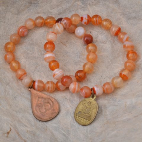 YJ111 | Multi Agate Stretch Bracelet with Buddha Amulet Charm - 00 | YJ111 | Multi Agate Stretch Bracelet with Buddha Amulet Charm - 00